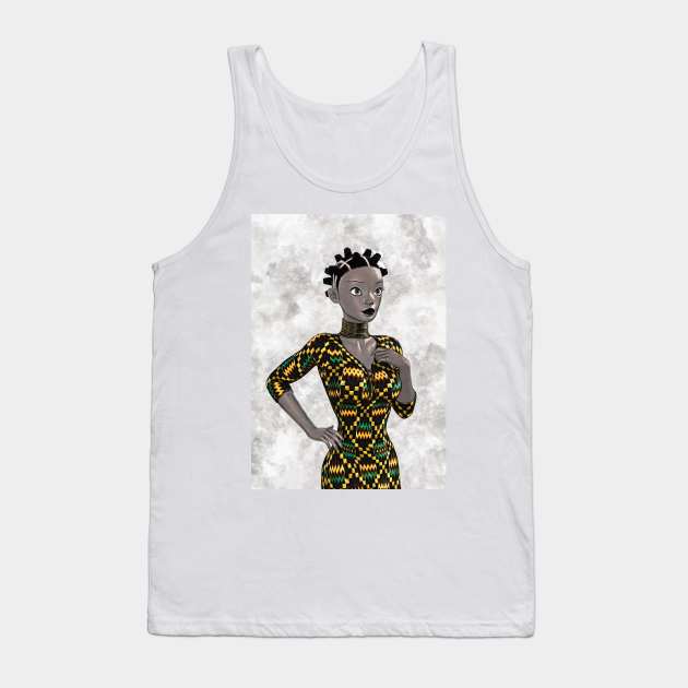 Cute black toon girl Tank Top by JoeTred